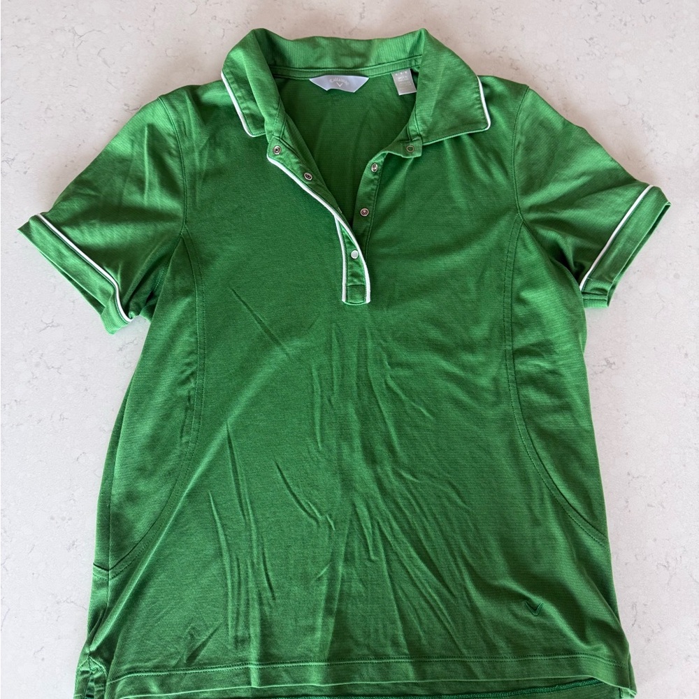 Callaway Green Polo Top with White Trim